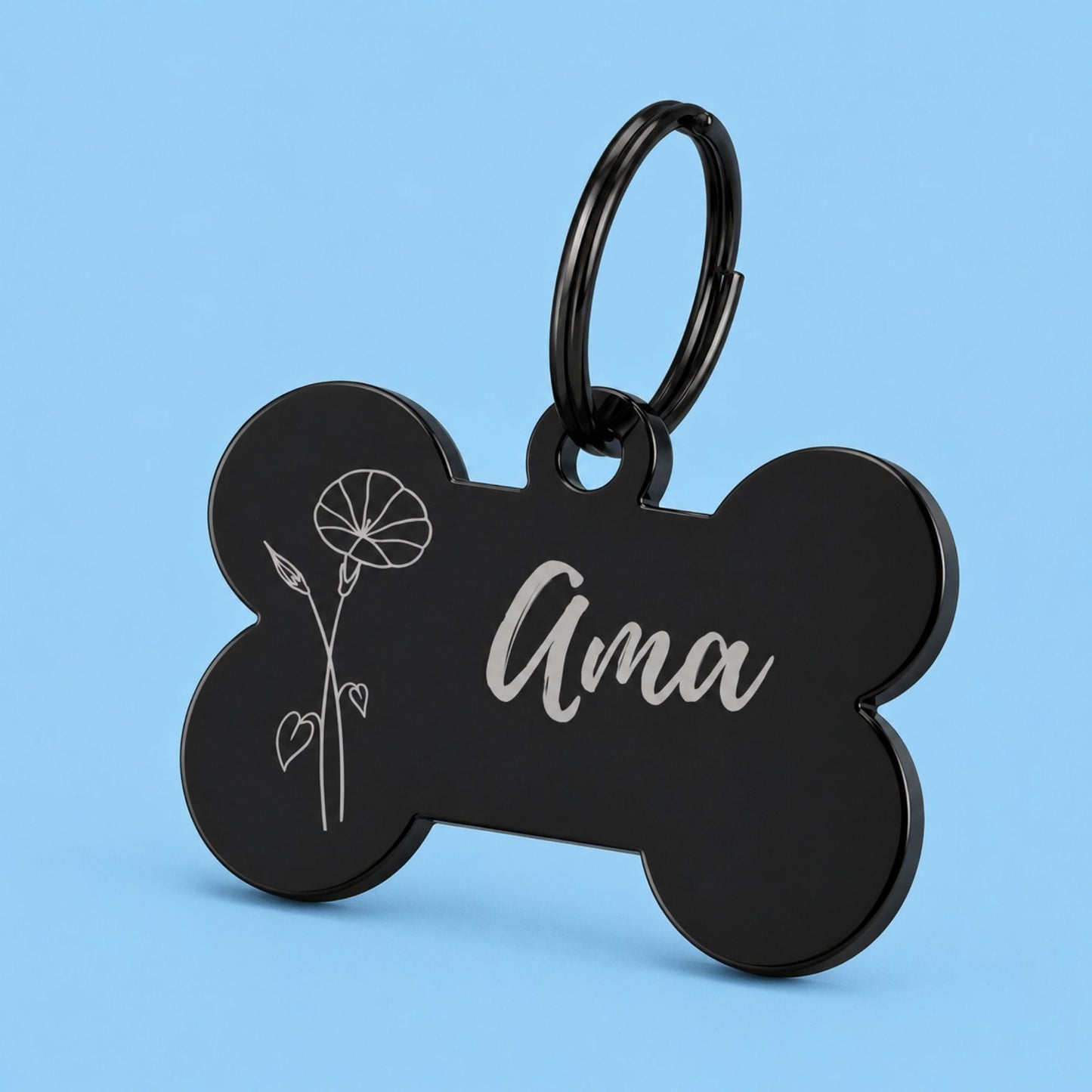 Birth Flower Dog Tag - Morning Glory Birth Flower Dog Tag, September