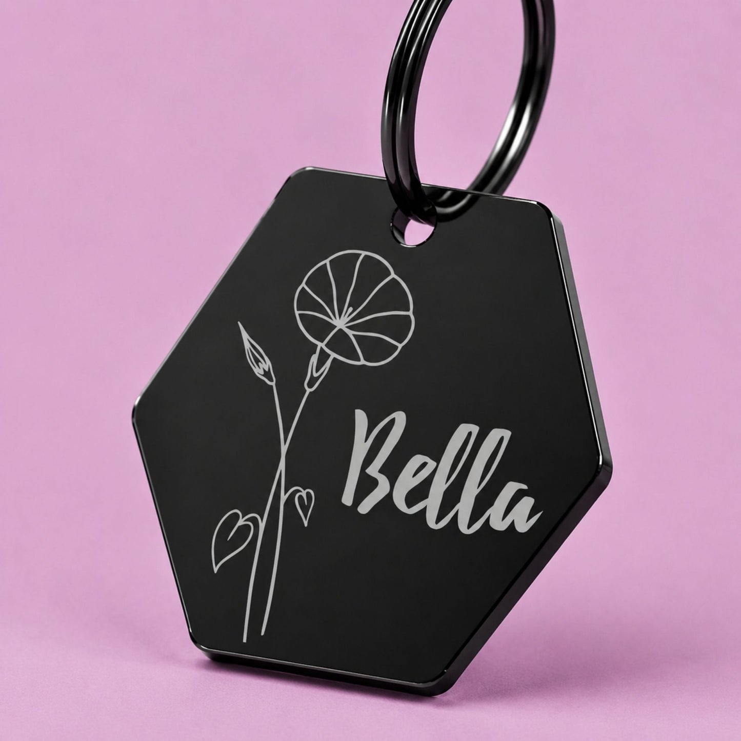 Birth Flower Dog Tag - Morning Glory Birth Flower Dog Tag, September