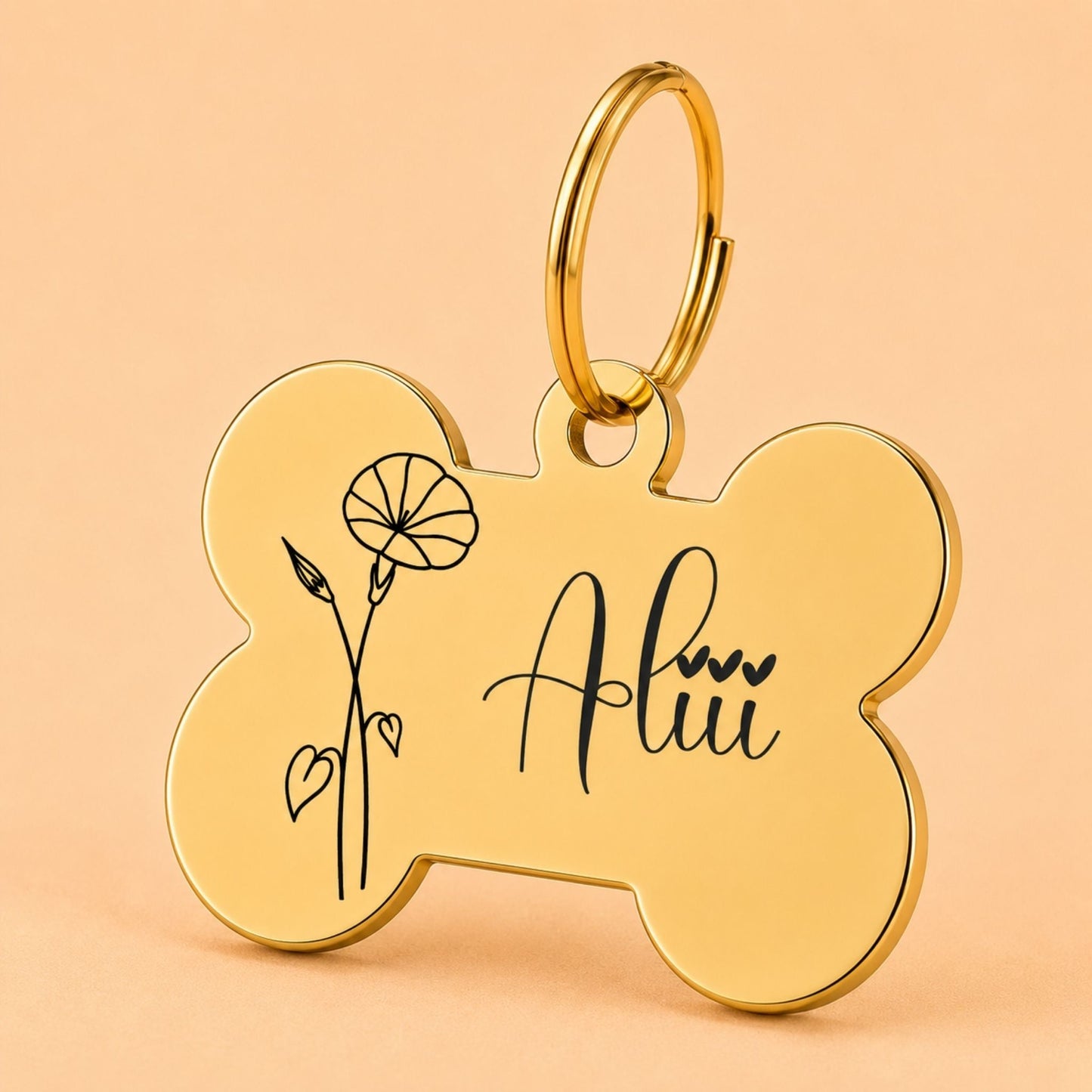 Birth Flower Dog Tag - Morning Glory Birth Flower Dog Tag, September