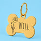 Birth Flower Dog Tag - Poppy Birth Flower Dog Tag, August