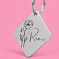 Birth Flower Dog Tag - Poppy Birth Flower Dog Tag, August