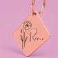 Birth Flower Dog Tag - Poppy Birth Flower Dog Tag, August