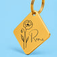 Birth Flower Dog Tag - Poppy Birth Flower Dog Tag, August