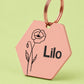 Birth Flower Dog Tag - Poppy Birth Flower Dog Tag, August