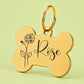 Birth Flower Dog Tag - Rose Birth Flower Dog Tag, June