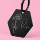 Birth Flower Dog Tag - Rose Birth Flower Dog Tag, June