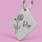 Birth Flower Dog Tag - Rose Birth Flower Dog Tag, June