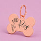 Birth Flower Dog Tag - Rose Birth Flower Dog Tag, June