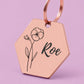 Birth Flower Dog Tag - Violet Birth Flower Dog Tag, February