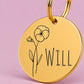 Birth Flower Dog Tag - Violet Birth Flower Dog Tag, February
