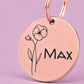 Birth Flower Dog Tag - Violet Birth Flower Dog Tag, February