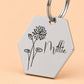 Birth Flower Dog Tag - Water Lily Birth Flower Dog Tag, July