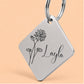 Birth Flower Dog Tag - Water Lily Birth Flower Dog Tag, July