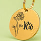 Birth Flower Dog Tag - Water Lily Birth Flower Dog Tag, July