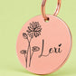 Birth Flower Dog Tag - Water Lily Birth Flower Dog Tag, July