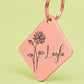 Birth Flower Dog Tag - Water Lily Birth Flower Dog Tag, July