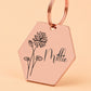 Birth Flower Dog Tag - Water Lily Birth Flower Dog Tag, July