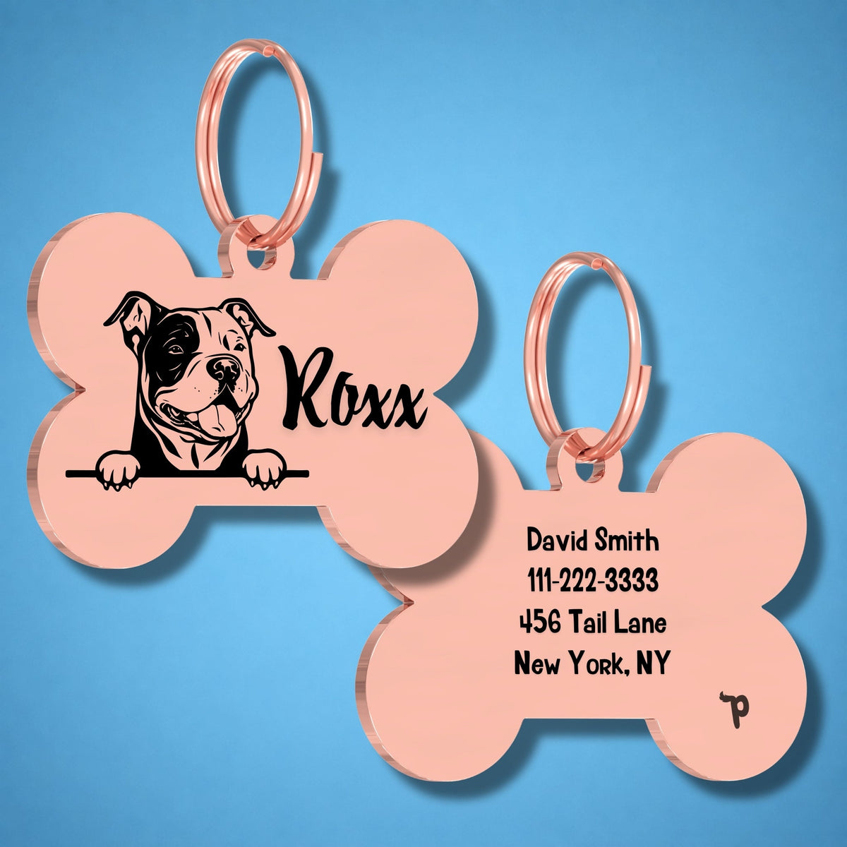 Breed Dog Tag - American Bully Unique Dog Tag with Peek-a-Boo Portrait