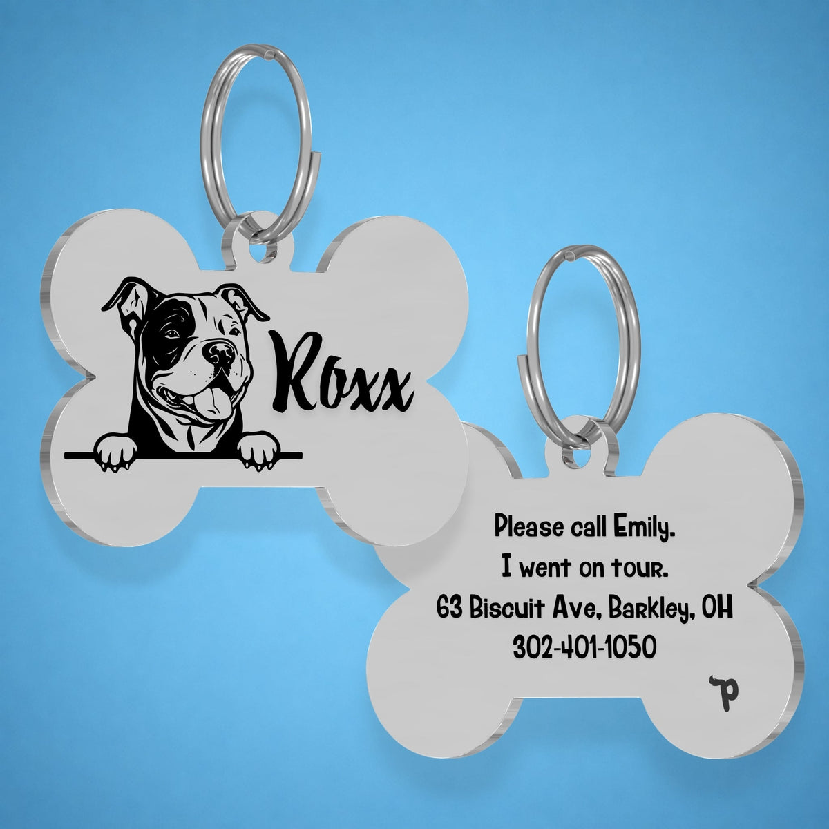 Breed Dog Tag - American Bully Unique Dog Tag with Peek-a-Boo Portrait