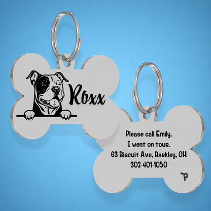 Breed Dog Tag - American Bully Unique Dog Tag with Peek-a-Boo Portrait