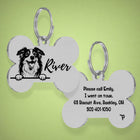 Australian Shepherd Unique Dog Tag with Peek-a-Boo Portrait