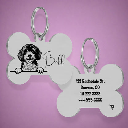 Breed Dog Tag - Cavapoo Unique Dog Tag with Peek-a-Boo Portrait