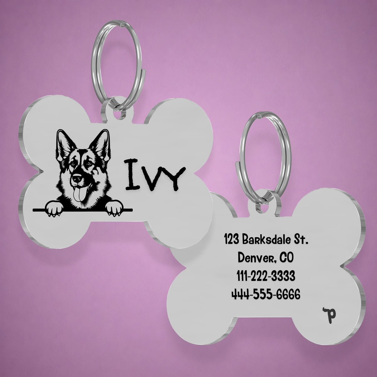 German Shorthair breed dog tag with peek-a-boo portrait from PawFurEver