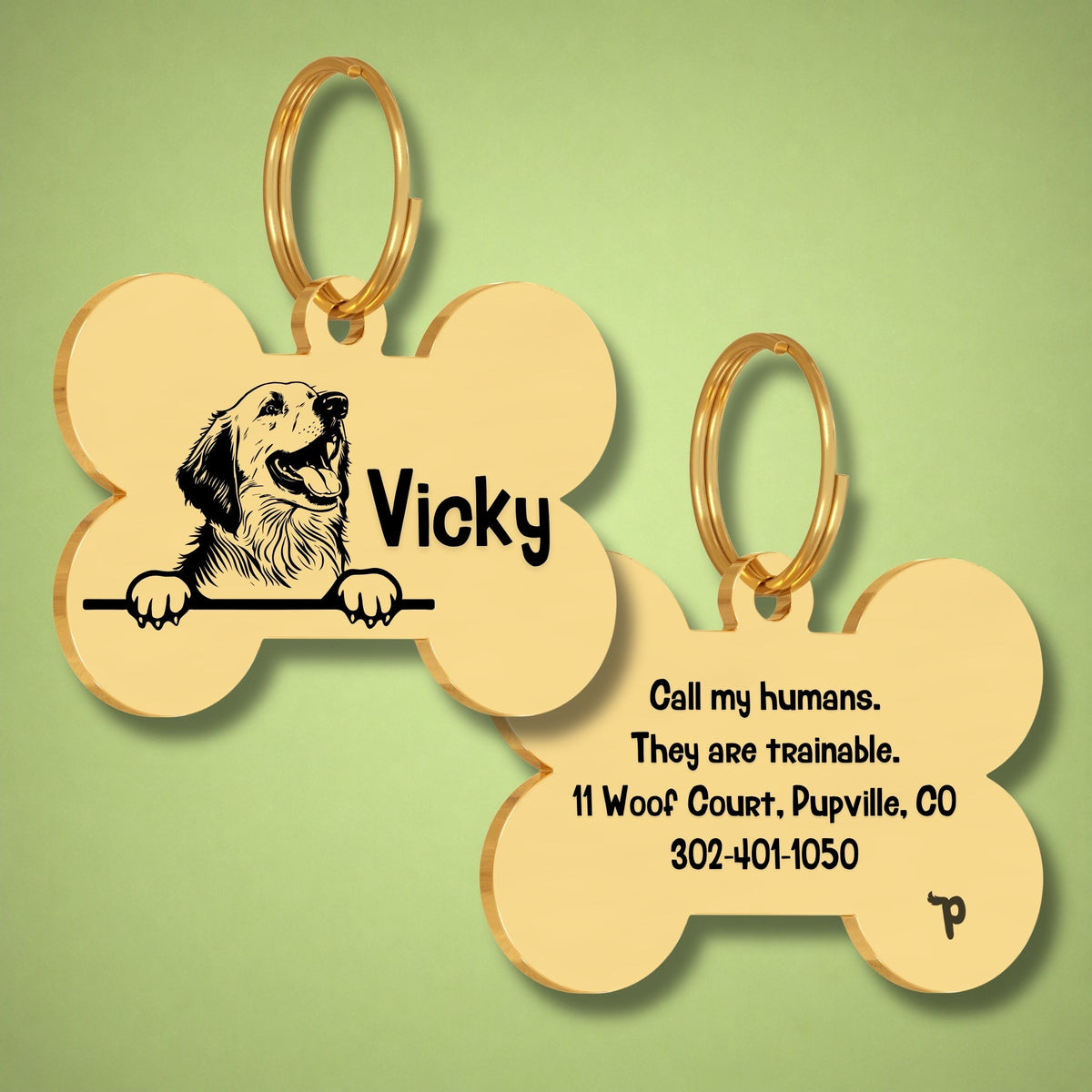 Breed Dog Tag - Pyrenees Unique Dog Tag with Peek-a-Boo Portrait