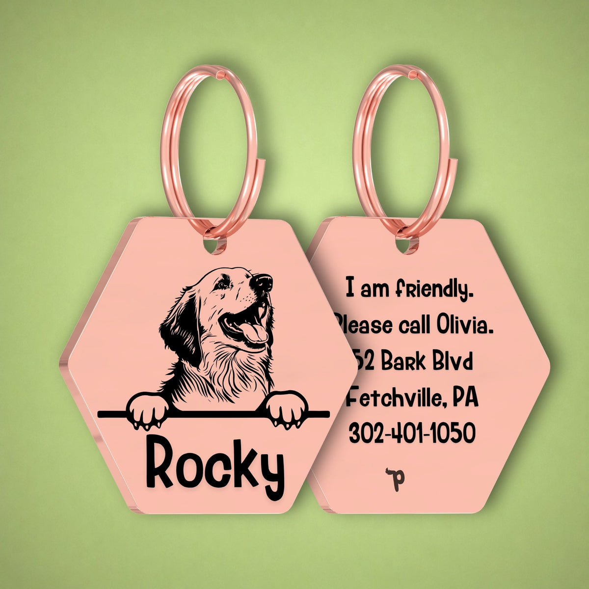 Breed Dog Tag - Pyrenees Unique Dog Tag with Peek-a-Boo Portrait