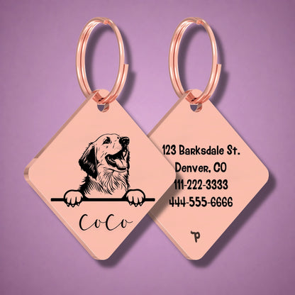 Breed Dog Tag - Pyrenees Unique Dog Tag with Peek-a-Boo Portrait