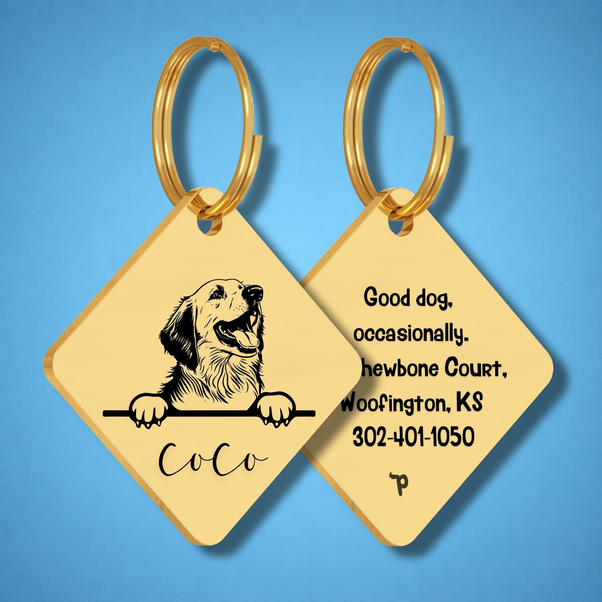 Breed Dog Tag - Pyrenees Unique Dog Tag with Peek-a-Boo Portrait