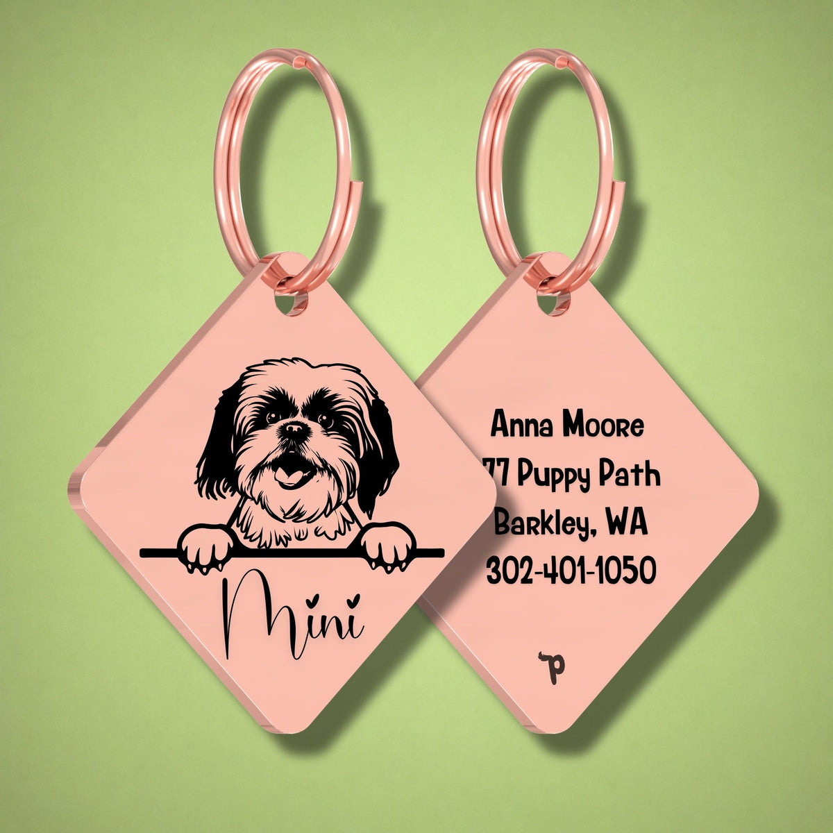 Breed Dog Tag - Shiba Inu Unique Dog Tag with Peek-a-Boo Portrait