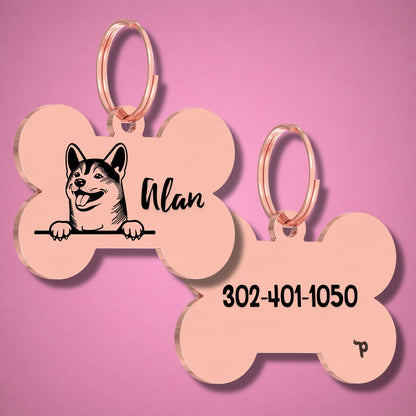 Breed Dog Tag - Shih Tzu Unique Dog Tag with Peek-a-Boo Portrait