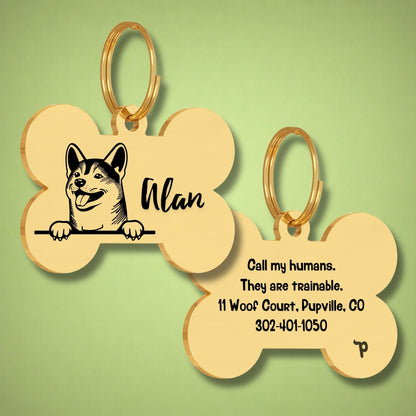 Breed Dog Tag - Shih Tzu Unique Dog Tag with Peek-a-Boo Portrait