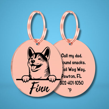 Breed Dog Tag - Shih Tzu Unique Dog Tag with Peek-a-Boo Portrait