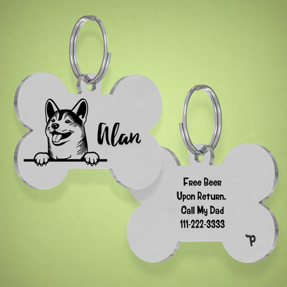 Breed Dog Tag - Shih Tzu Unique Dog Tag with Peek-a-Boo Portrait