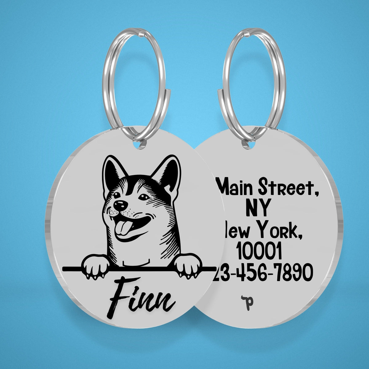 Breed Dog Tag - Shih Tzu Unique Dog Tag with Peek-a-Boo Portrait