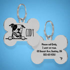 Staffordshire Bull Terrier Unique Dog Tag with Peek-a-Boo Portrait