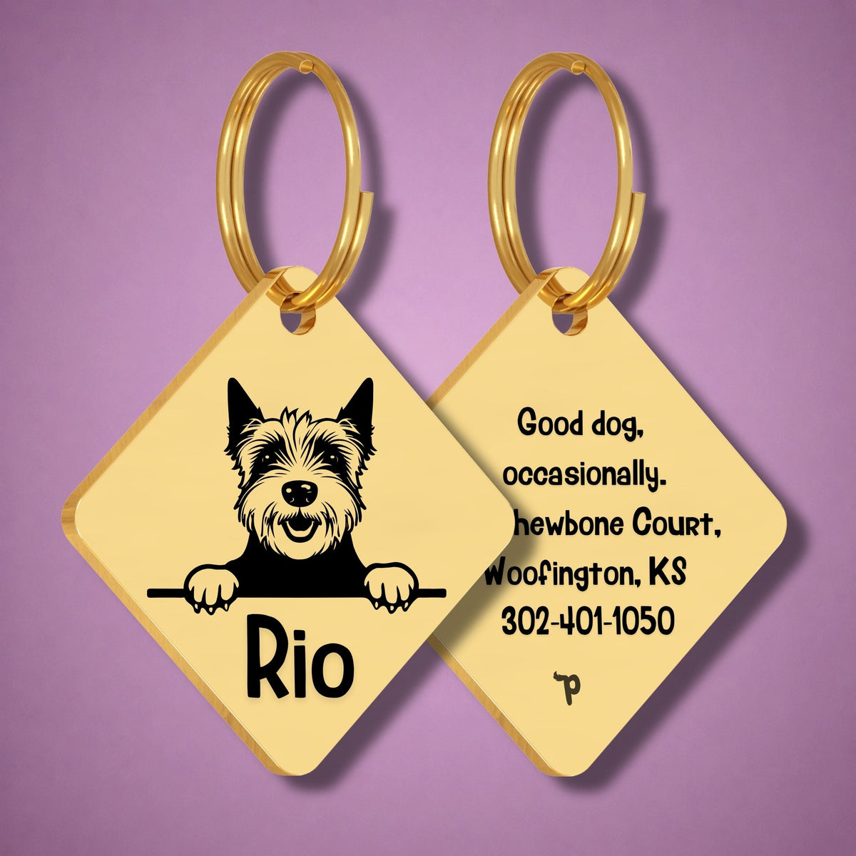 Breed Dog Tag - West Highland Terrier Unique Dog Tag with Peek-a-Boo Portrait