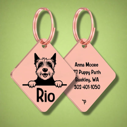 Breed Dog Tag - West Highland Terrier Unique Dog Tag with Peek-a-Boo Portrait