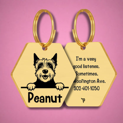 Breed Dog Tag - West Highland Terrier Unique Dog Tag with Peek-a-Boo Portrait