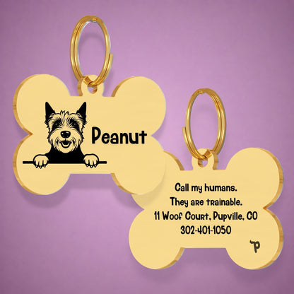 Breed Dog Tag - West Highland Terrier Unique Dog Tag with Peek-a-Boo Portrait