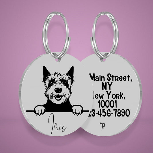 Breed Dog Tag - West Highland Terrier Unique Dog Tag with Peek-a-Boo Portrait