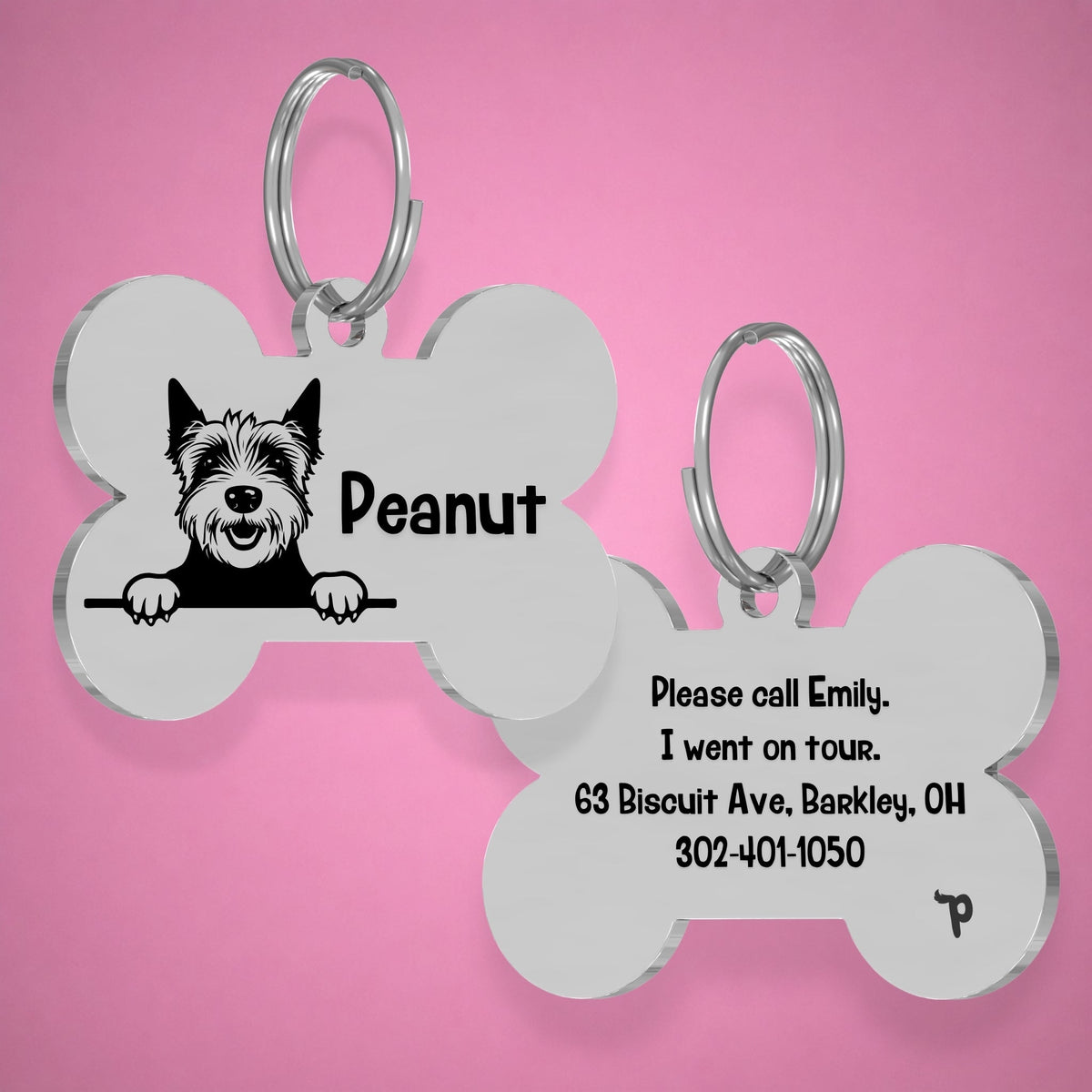 Breed Dog Tag - West Highland Terrier Unique Dog Tag with Peek-a-Boo Portrait