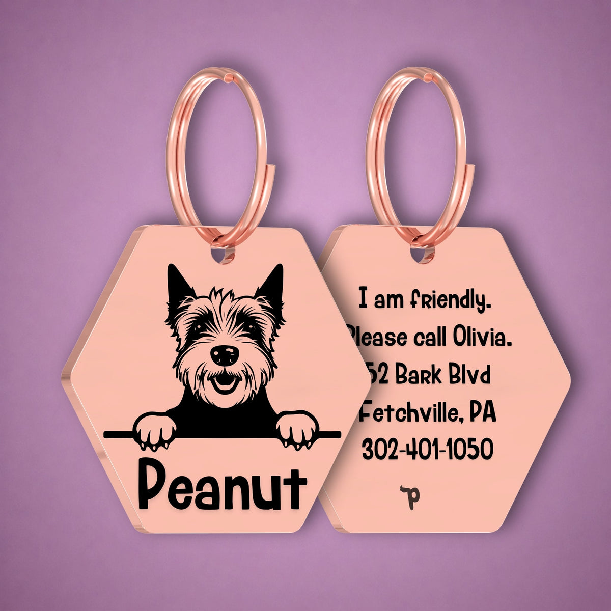 Breed Dog Tag - West Highland Terrier Unique Dog Tag with Peek-a-Boo Portrait