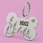 Lavender Engraved Dog Tag, Personalized with Deep Laser Etching