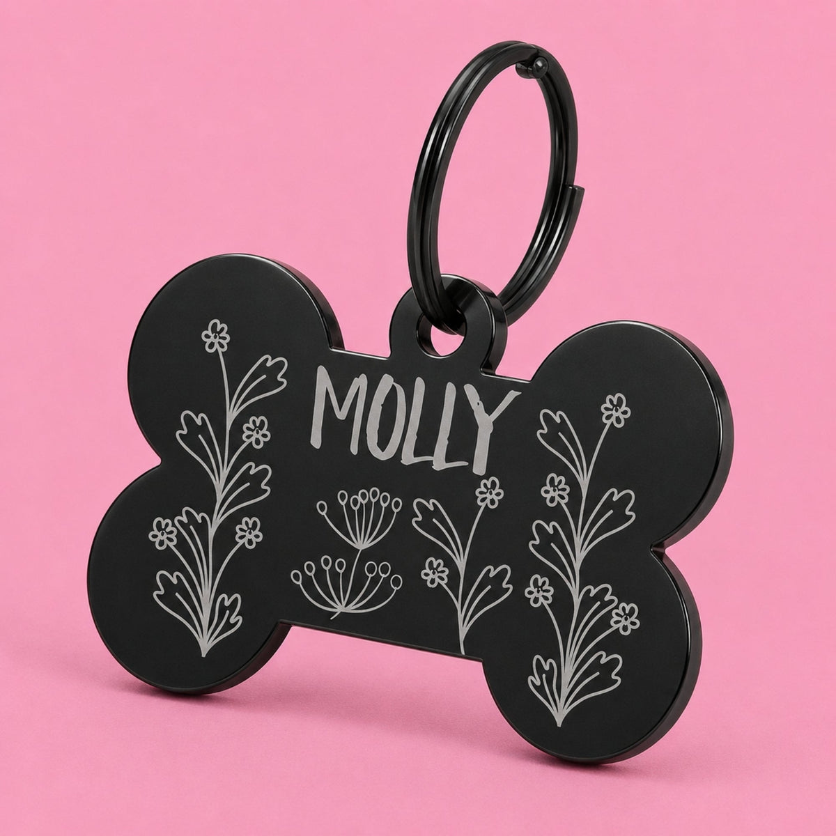 Engraved Tags - Wildflower Engraved Dog Tag