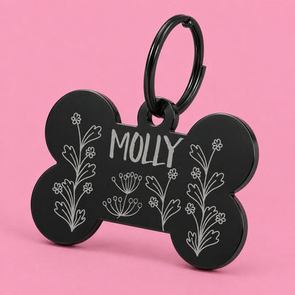 Engraved Tags - Wildflower Engraved Dog Tag