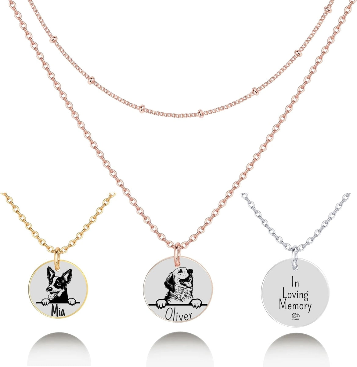 Personalized Border Collie Memorial Necklace