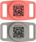 Black QR AirTag Collar Holder 2 pack, front view with QR code